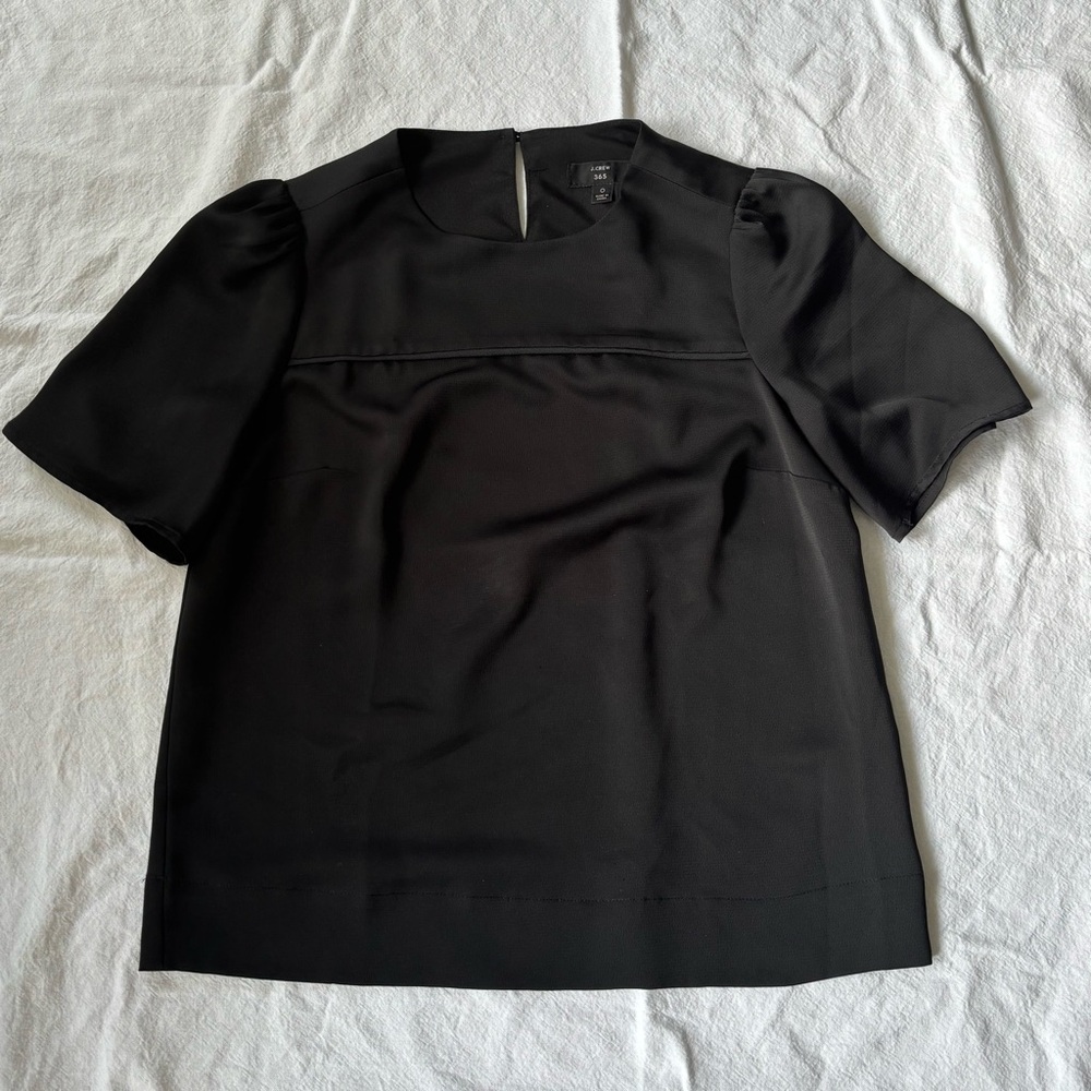 J. Crew Black Short Sleeve Blouse